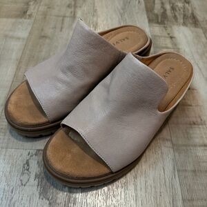 Salvia Harper Leather Platform Lug Sole Sandals 38 Chunky Slide Slip On Mule